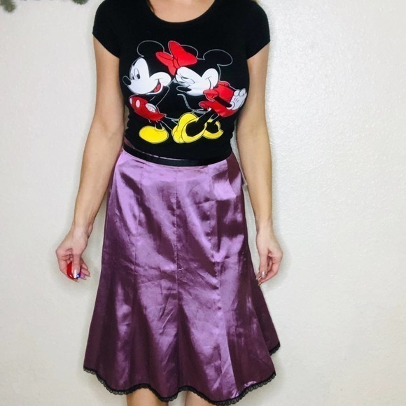 {Ingredients} NWT sateen purple A line skirt 4 - Picture 1 of 9